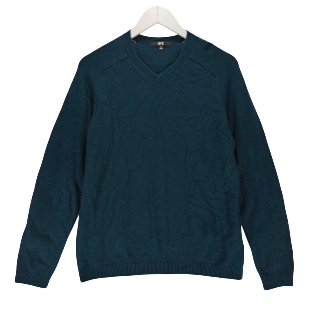 Uniqlo C Clare Waight Keller V-Neck Sweater Teal Blue Green Knit Mens Small S